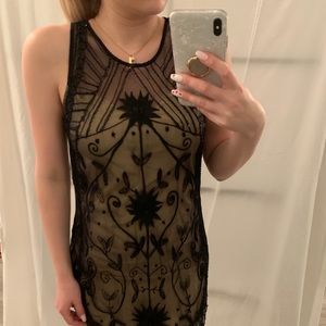 Black/nude dress